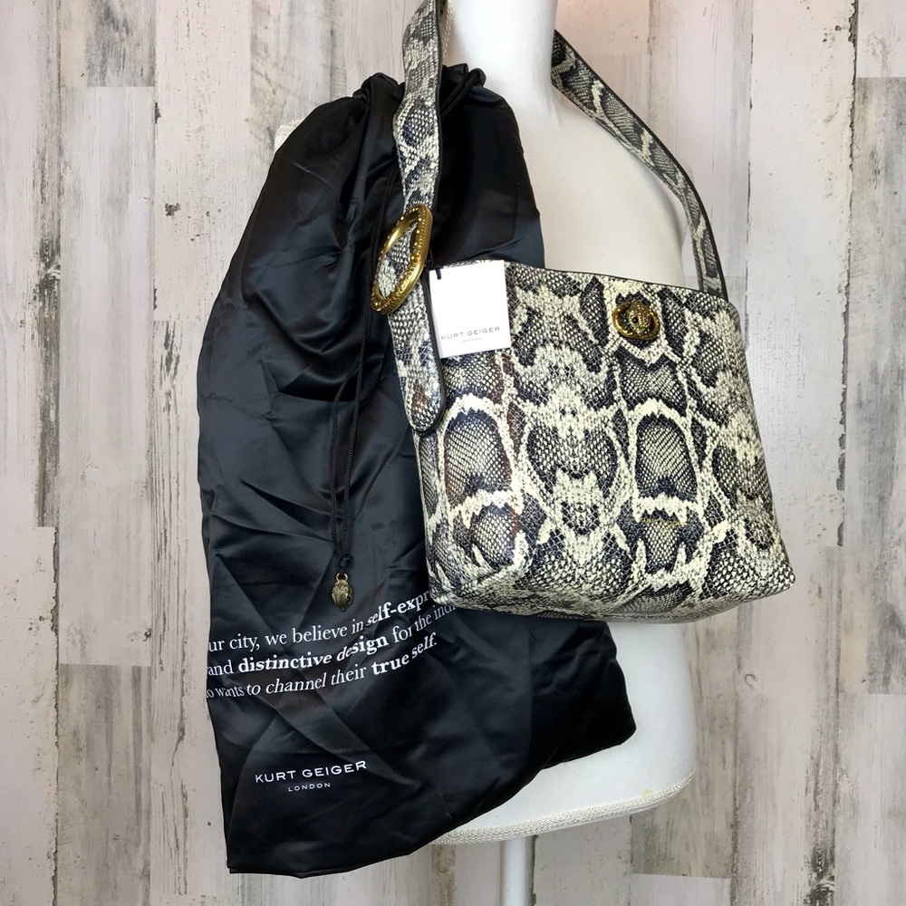 #58
Kurt Geiger Black and Cream Snakeskin Shoulder Bag